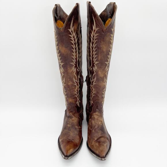 Old Gringo Women’s 9.5 Mayra Brass Brown Knee High Tall Western Cowgirl Boots - Picture 5 of 11